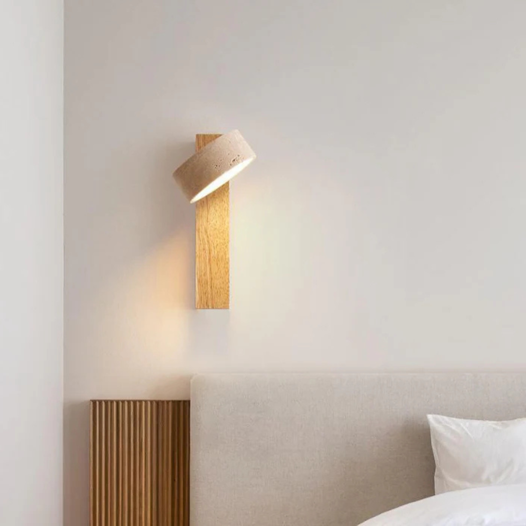 Fotis - Wabi Sabi Wall Lamp | Travertine Wall Lighting Indoor