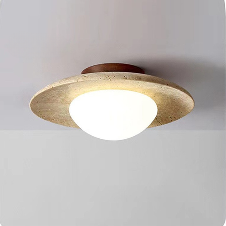 Lyonea - Minimalistic Travertine LED Ceiling Lamp