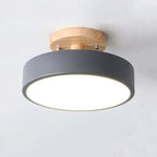 Orya Round LED Flush Mount Ceiling Light Modern Wood Colorful