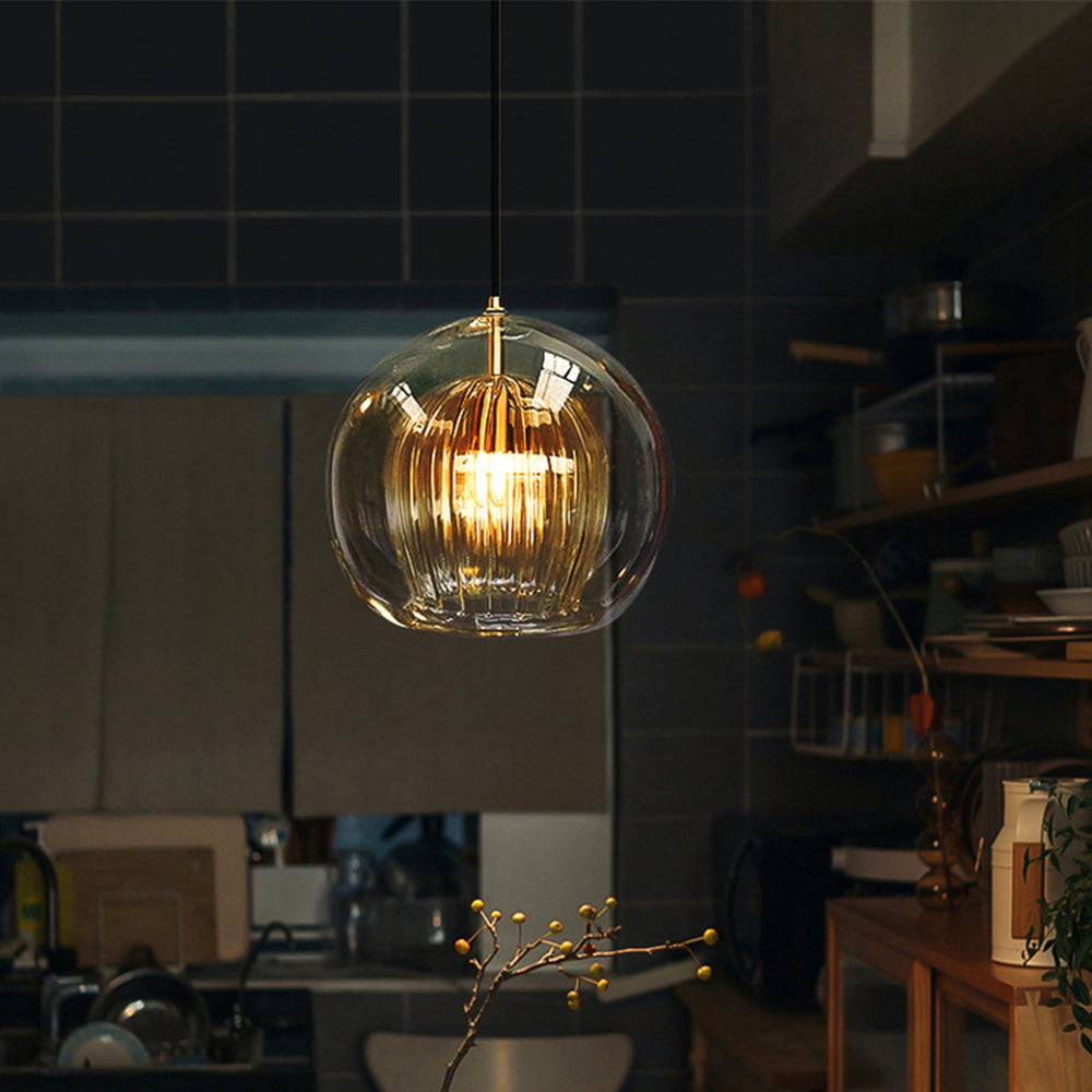 Valentina Pendant Light Clear/Amber Dining Room/Living Room Glass