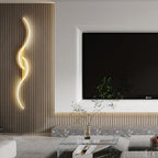 Lumor Modern Wave Design Wall Sconce Black/Gold Living Room