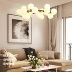 Valentina Bass Glass Bubble Golden Chandelier