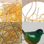 Opal Glass Globe Wall Sconce Light with Bird Nest Design Postmodern 1 Light Gold Wall Lamp, 14"/15" Wide