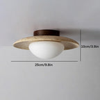 Lyonea - Minimalistic Travertine LED Ceiling Lamp
