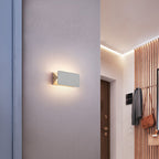 Modern Rectangular Wall Sconce, Metal, White, Garden