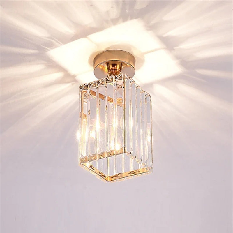 Valentina Simple Ceiling Light Black Silver/Gold Metal/Crystal Corridor
