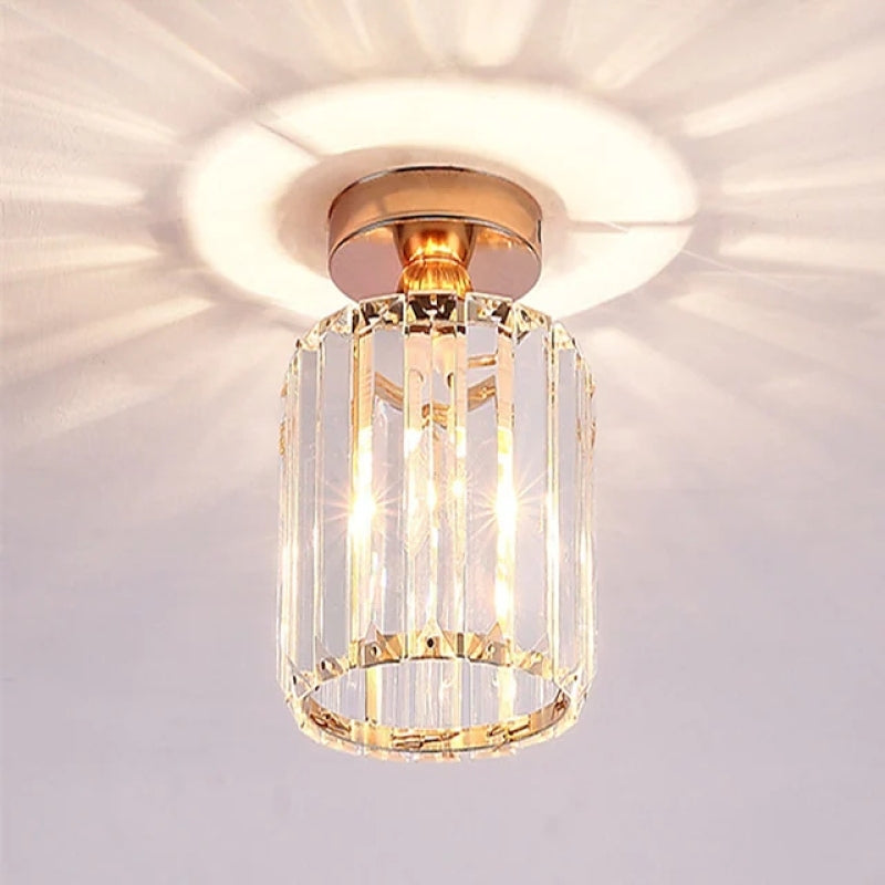 Valentina Simple Ceiling Light Black Silver/Gold Metal/Crystal Corridor