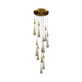 Valentina Modern Teardrop Crystal Chandelier, Gold