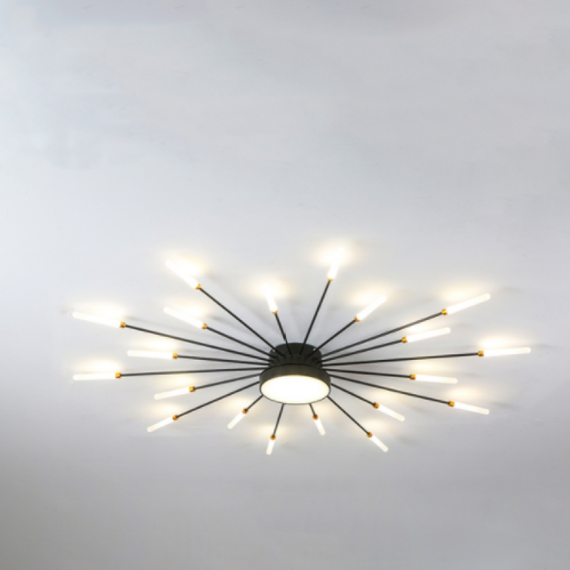 Wesley Modern Linear Firework Ceiling Light Black/Gold