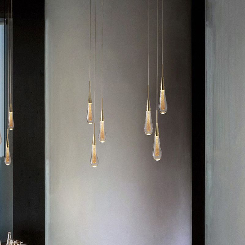 Teardrop Gold Pendant Light