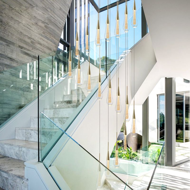 Teardrop Gold Pendant Light