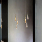 Kristy Pendant Light Drop Shape Gold Bedroom Crystal/Metal 1/3/5-bulb
