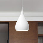 6.5"/10" Wide Teardrop Pendant Lighting Modern Metal 1 Light Black/White/Red Hanging Light