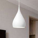 6.5"/10" Wide Teardrop Pendant Lighting Modern Metal 1 Light Black/White/Red Hanging Light