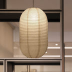 8.5"/11.5"/16.5" Wide Lantern Suspension Pendant Traditional Paper White 1 Light Hanging Pendant Lamp