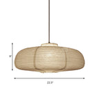 8.5"/11.5"/16.5" Wide Lantern Suspension Pendant Traditional Paper White 1 Light Hanging Pendant Lamp