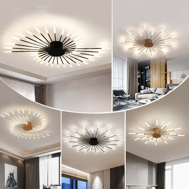 Wesley Ceiling Light Fireworks Artistic Design Black/Gold