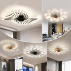 Wesley Flush-Mount Ceiling Light Fireworks, Black/Gold