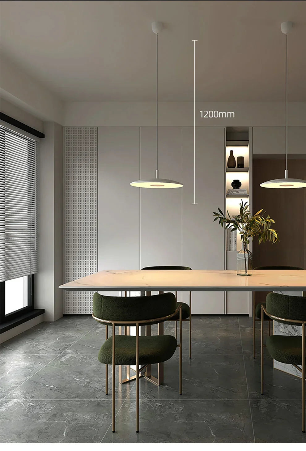 Slim Metal LED Pendant Lamp – Modern Ceiling Light in Plate Shape