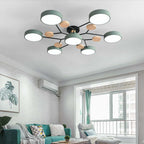Arisha Geometric Flush Mount Ceiling Light Acrylic/Wood Living Room