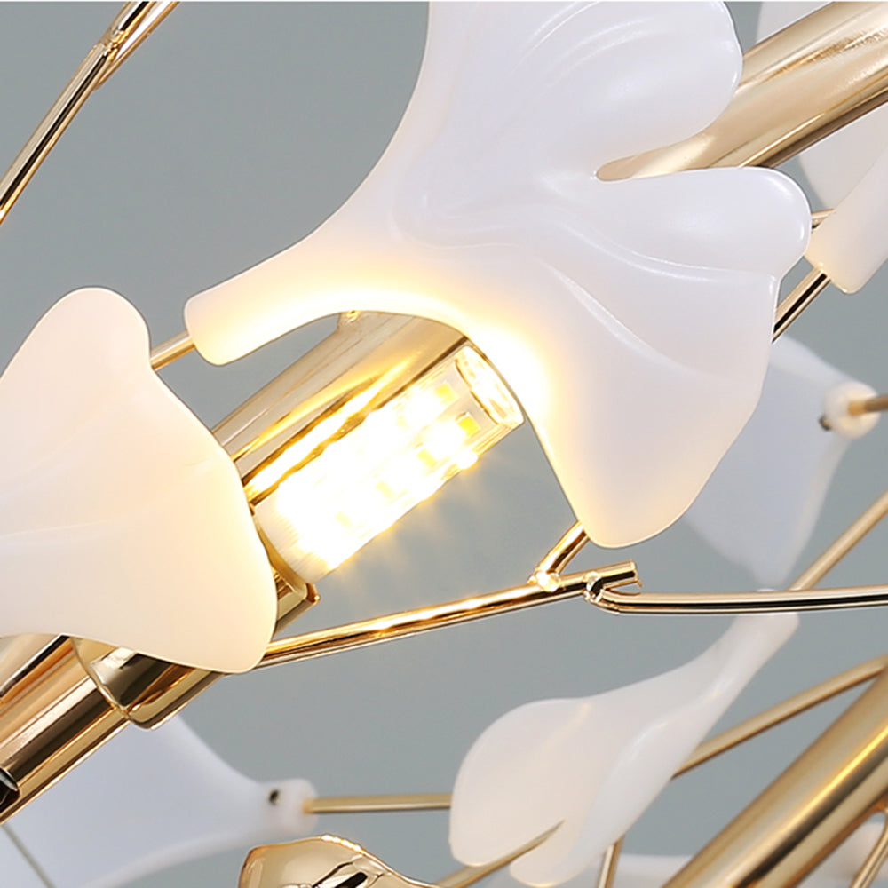 Jarn Leaf Suspension / Modern Multi Metal / Ceramic Gold / White Living Room