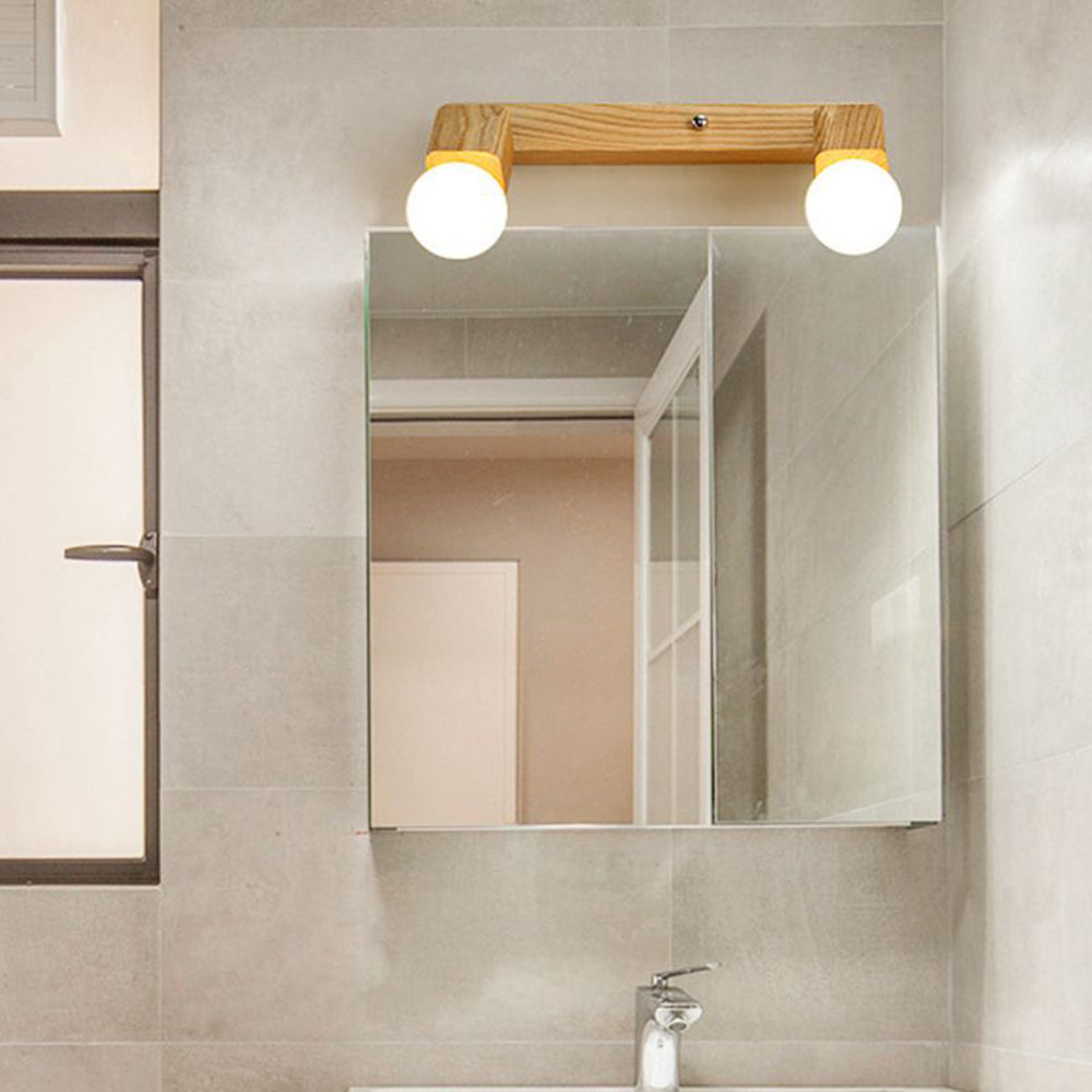 Winna Square Adjustable LED Wall Sconce Natural Metal/Wood