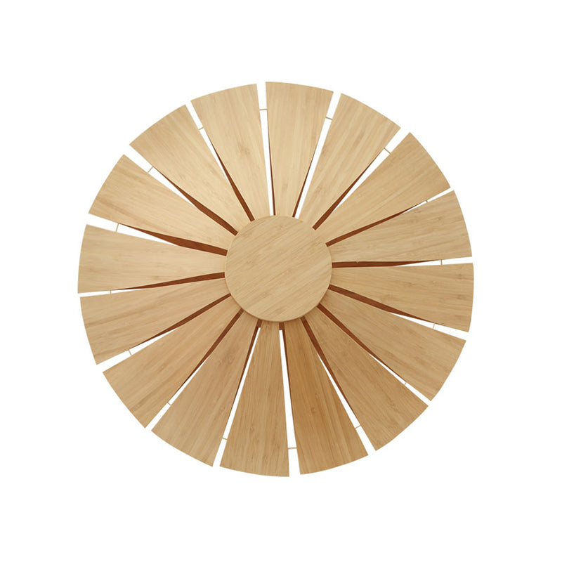 19.5"/23.5" Dia Circular Wall Sconce Lighting Modern Style Wood Veneer 1 Light Living Room Wall Lamp
