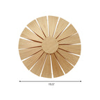 19.5"/23.5" Dia Circular Wall Sconce Lighting Modern Style Wood Veneer 1 Light Living Room Wall Lamp