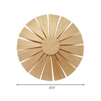 19.5"/23.5" Dia Circular Wall Sconce Lighting Modern Style Wood Veneer 1 Light Living Room Wall Lamp