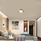 Lyonea - Minimalistic Travertine LED Ceiling Lamp