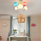 Aria Designer Flush Mount Ceiling Light Wood Children's Room