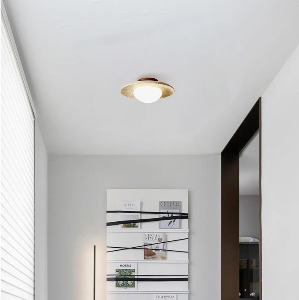 Lyonea - Minimalistic Travertine LED Ceiling Lamp