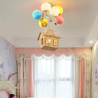 Aria Designer Flush Mount Ceiling Light Wood Children's Room