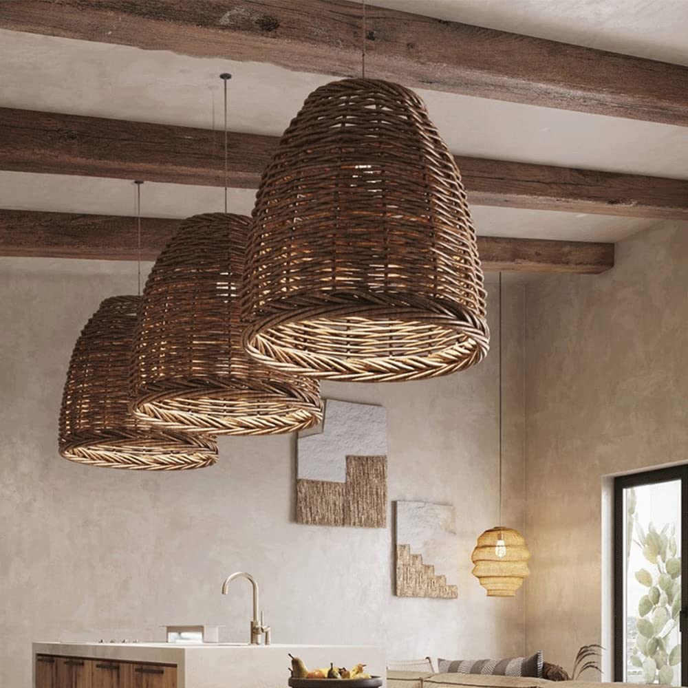 Ritta Vintage Woven Rattan LED Pendant Light for Living Room/Bedroom