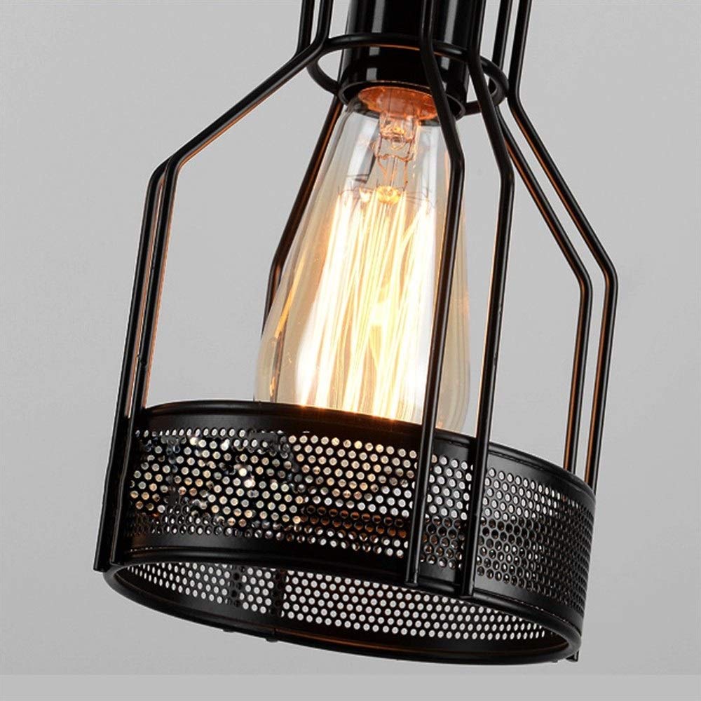 Epoch Industrial Retro LED Suspension Lamp in Black Metal, For Bar