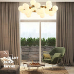 Valentina Bass Glass Bubble Golden Chandelier