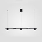 Drum Aluminum Island Pendant Modern Simple 3/5-Head Black/Gold Ceiling Light Fixture in Warm/White Light