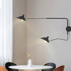 Designer wall lamp with double arm – adjustable wall light for living room, office, or bedroom