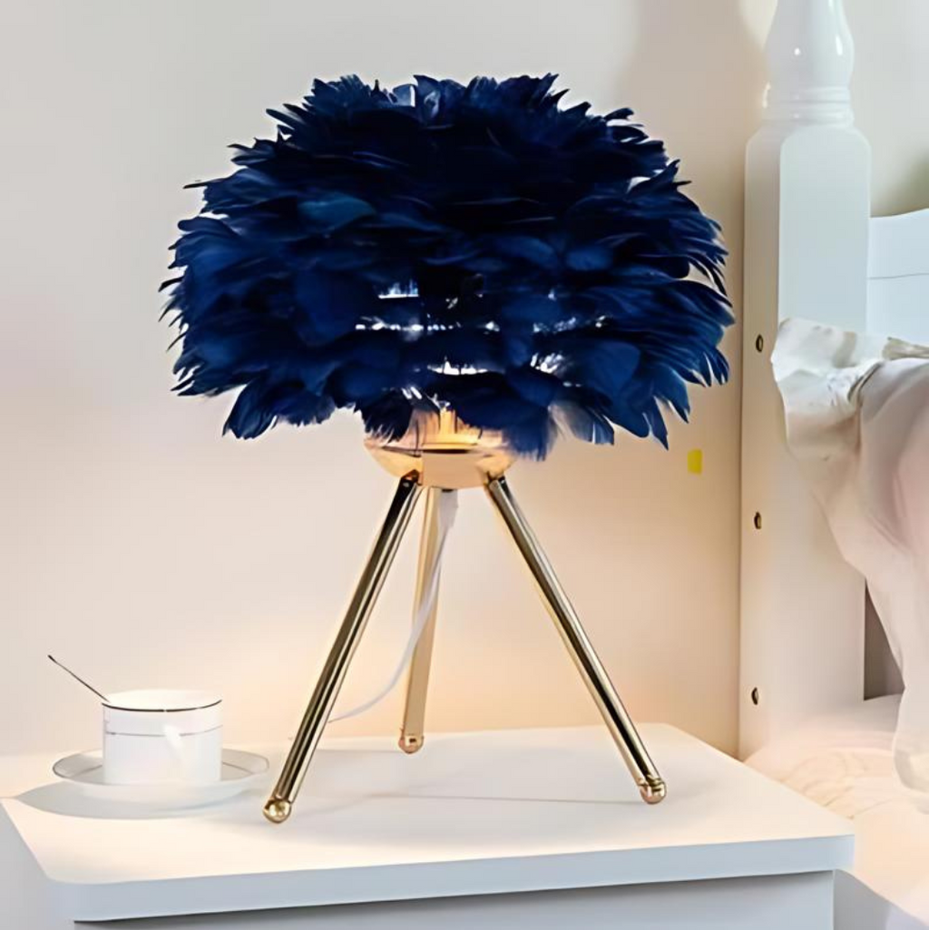 Vynex - Luxe Table Lamp with Soft Feathers