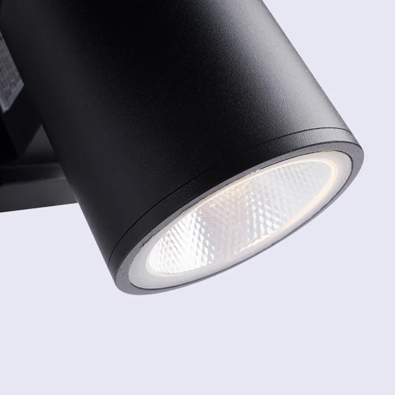 Kren Minimalist Metal Double-headed Outdoor Wall Lamp, Black