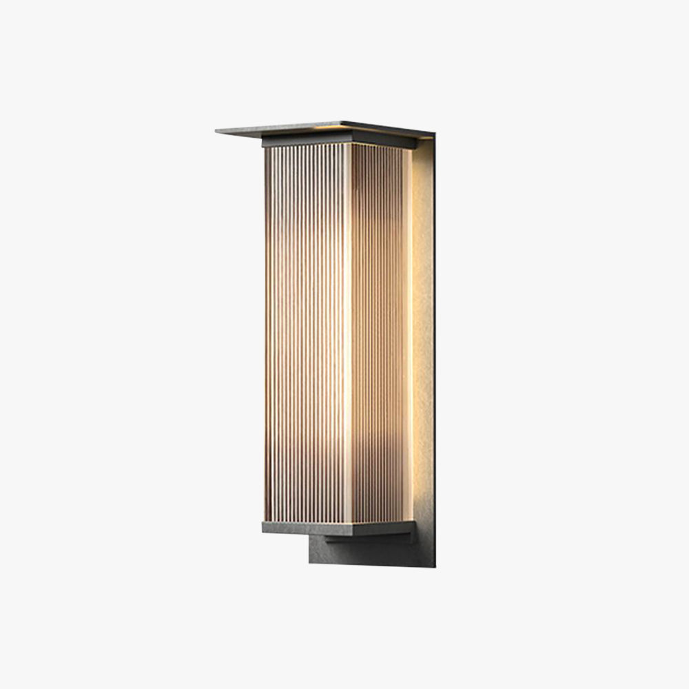 Yerin Modern Square Outdoor Wall Sconce Metal Acrylic Brown Terrace