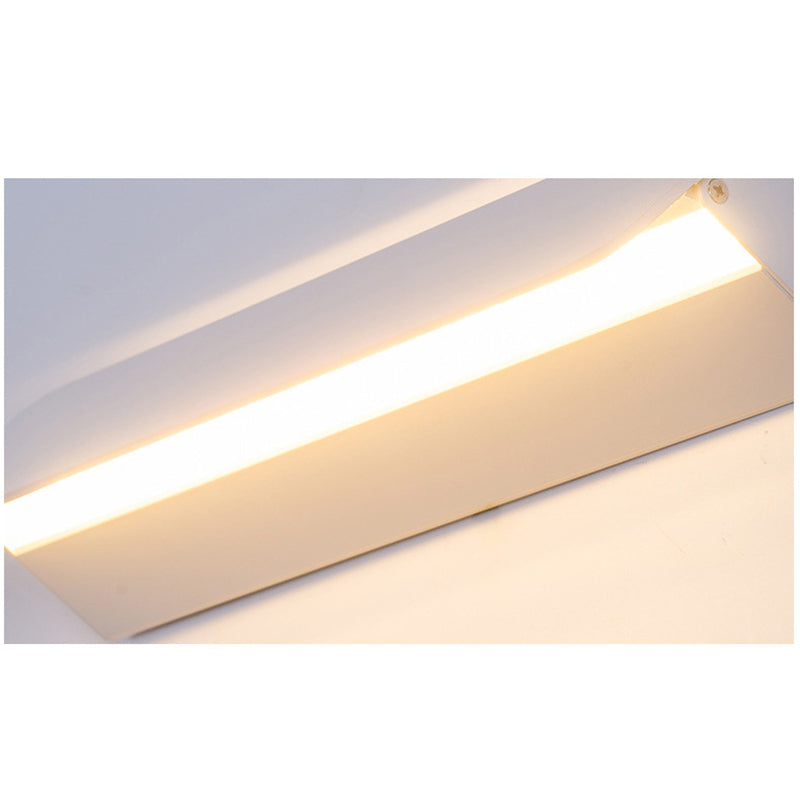 Modern Rectangular Wall Sconce, Metal, White, Garden
