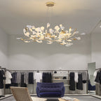 Jarn Leaf Suspension / Modern Multi Metal / Ceramic Gold / White Living Room