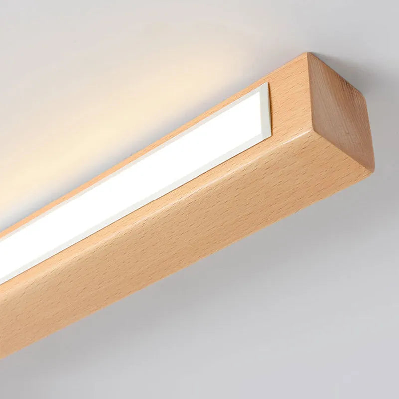 Arisha Linear Slim Ceiling Light, Wood