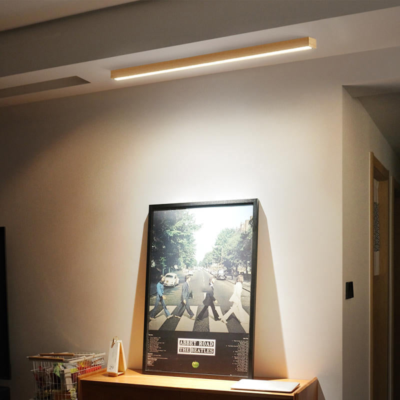Arisha Modern Linear LED Ceiling Light Wood Bedroom/Living Room