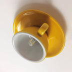 Coffee Cup Ceramics Flush Ceiling Lighting Macaron 1 Light Pink/Blue/Yellow Finish LED Flush Mounted Lamp