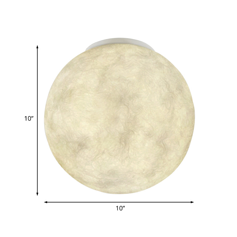 Ball Moon Glass Flush Mounted Light Modern 1 Light White Flush Ceiling Lamp Fixture for Balcony