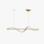 Zelin Pendant Light Wave Minimalist Designer, Metal, Brass/Black