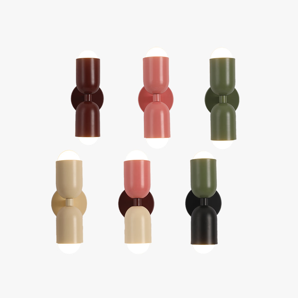 Kira Scandinavian Cylinder Wall Sconce Colored Metal Living Room