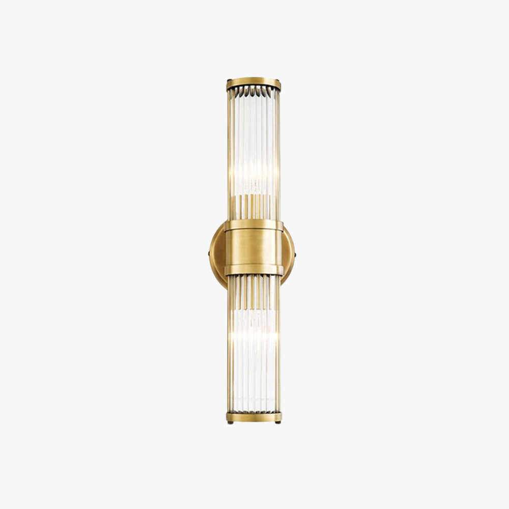 Kristy American Cylindrical Elegant Gold Glass/Metal Vanity Wall Lamp